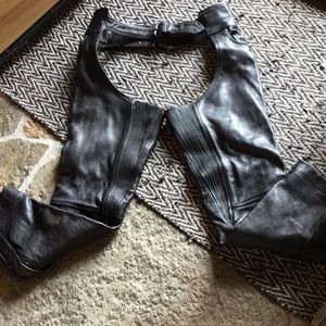Unik Ultra Cool Black Leather Moto Chaps size L